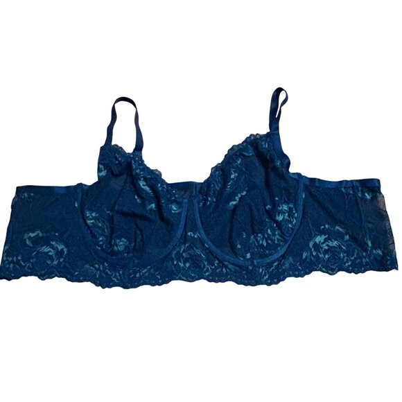 Torrid Curve Blue Lace Underwire Bra Plus Size 6 Adjustable Straps - Picture 1 of 3